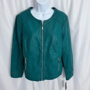 NWT Alfani Faux Leather Jacket Size Large